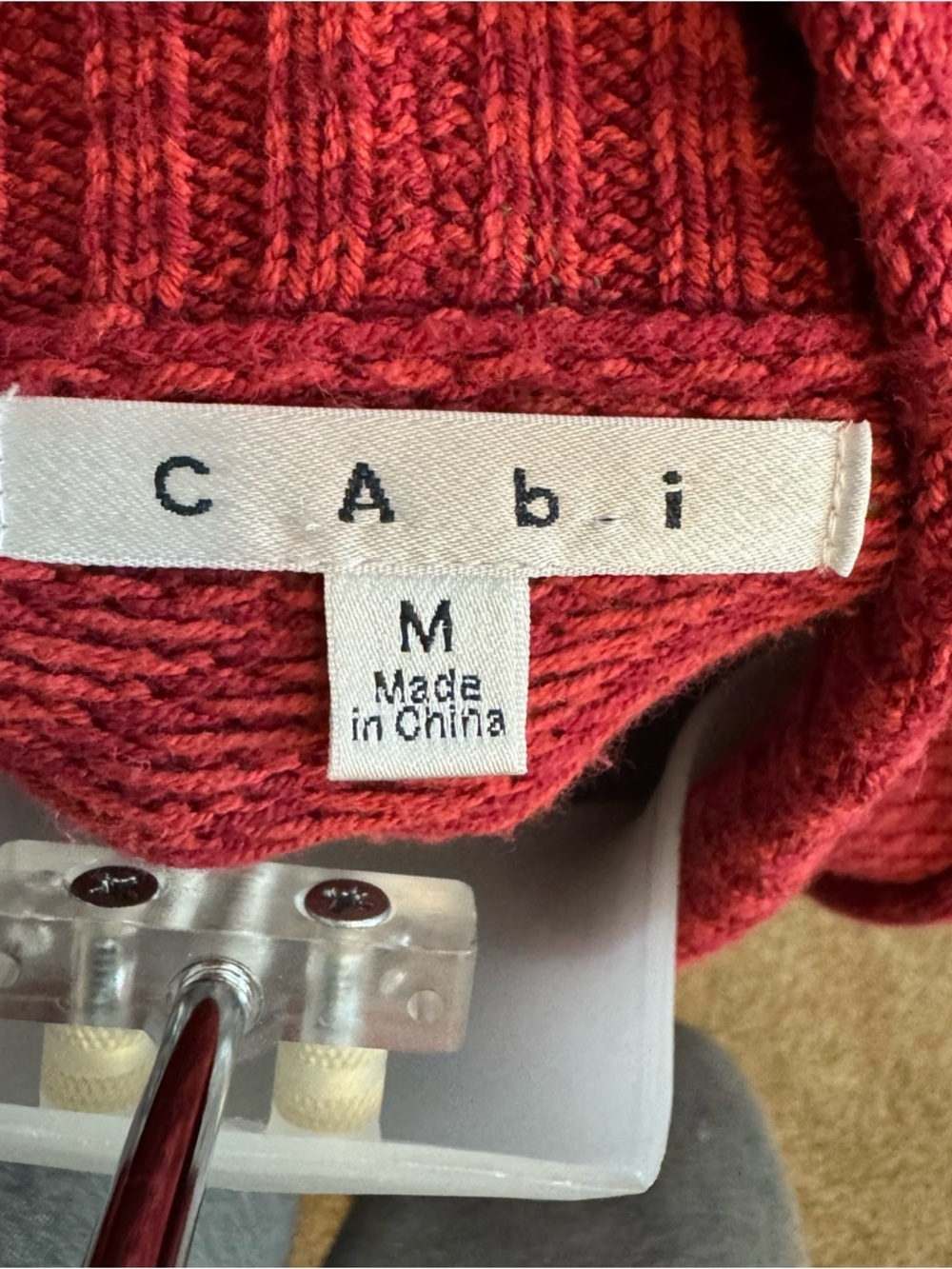 CAbi Red And Navy Blue Joy Cardigan Size M - Picture 10 of 10